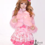 Evil Tooth Pearly Rose Pink Faux Fur Jacket