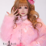 Evil Tooth Pearly Rose Pink Faux Fur Jacket