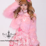 Evil Tooth Pearly Rose Pink Faux Fur Jacket
