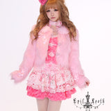 Evil Tooth Pearly Rose Pink Faux Fur Jacket