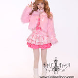 Evil Tooth Pearly Rose Pink Faux Fur Jacket