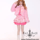 Evil Tooth Pearly Rose Pink Faux Fur Jacket