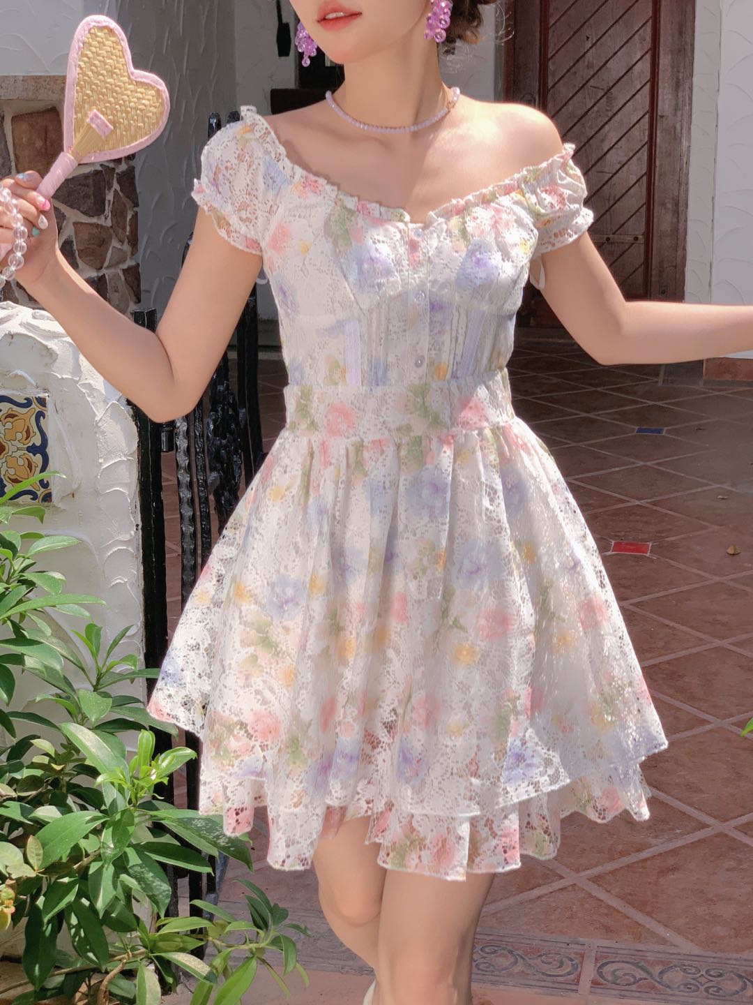 Get trendy with [Rose Candy] Eden Garden Vintage-Inspired Lace Dress - Dresses available at Peiliee Shop. Grab yours for $38 today!