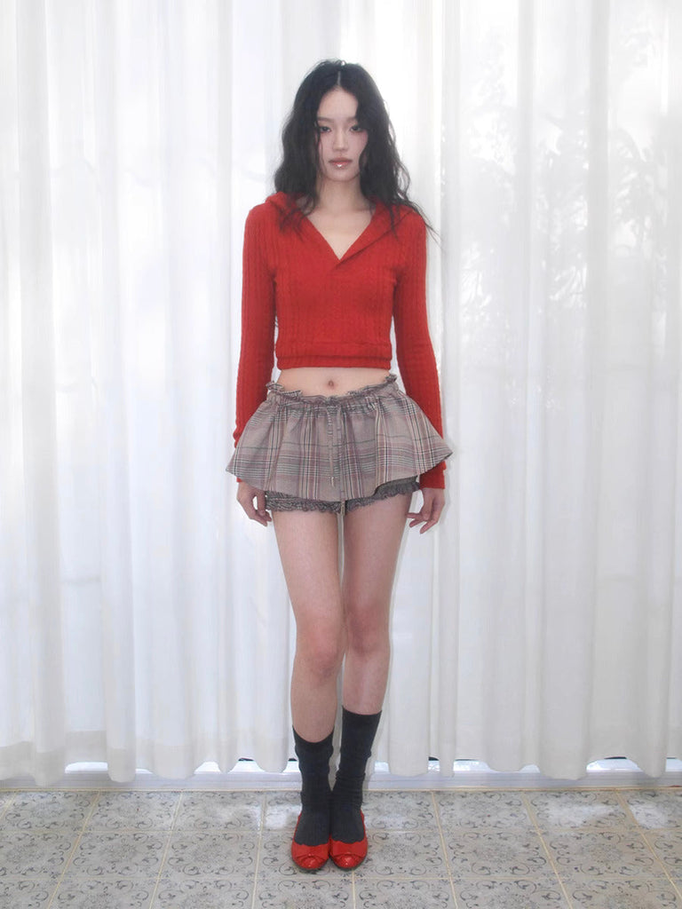 [illimite] Lace-up Fluffy Skirt Shorts - Premium Clothing from Illimite - Just $58! Shop now at Peiliee Shop
