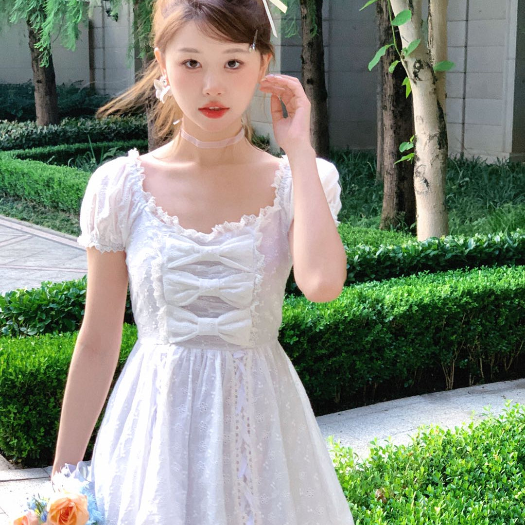 Get trendy with [Rose Candy] Cream Puff Princess Dress - Dresses available at Peiliee Shop. Grab yours for $38 today!