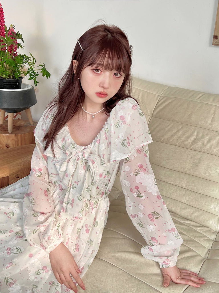 [Rose Candy] Cherry Blossom Floral Dress - Premium Dresses from Rose Candy - Just $38! Shop now at Peiliee Shop