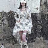 Get trendy with [Blood Supply] Madhouse Distressed Dress Set - Dresses available at Peiliee Shop. Grab yours for $49 today!