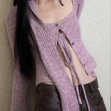 Get trendy with [Illimite] Lavender Romance Soft knitted cardigan three pieces set - Clothing available at Peiliee Shop. Grab yours for $56.80 today!
