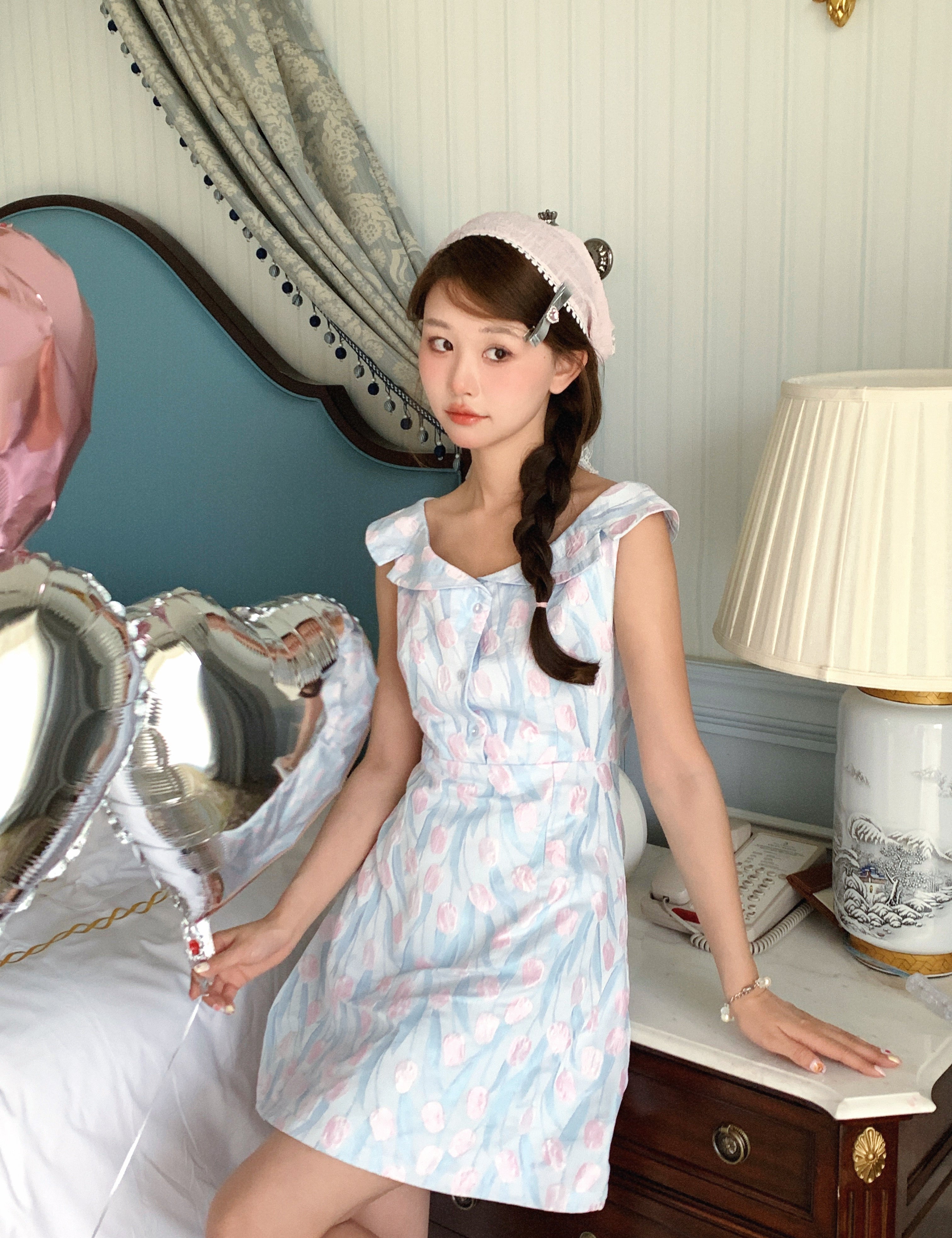 Get trendy with [SALE] Tulip Tale Vintage Mini Dress - Dresses available at Peiliee Shop. Grab yours for $28 today!