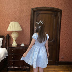 Get trendy with [Rose Candy] Moon River Blue Princess Dress - Dresses available at Peiliee Shop. Grab yours for $36 today!