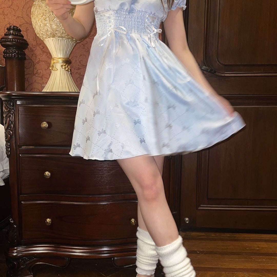 Get trendy with [Rose Candy] Moon River Blue Princess Dress - Dresses available at Peiliee Shop. Grab yours for $36 today!