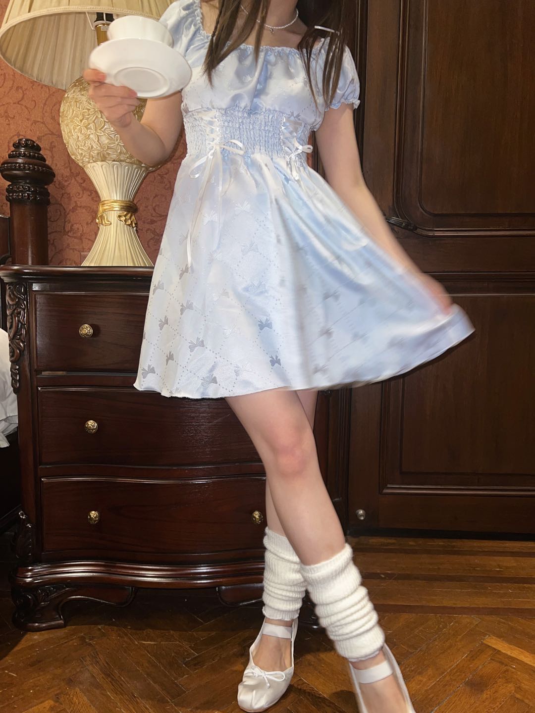 Get trendy with [Rose Candy] Moon River Blue Princess Dress - Dresses available at Peiliee Shop. Grab yours for $36 today!