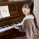 Get trendy with Cocoa Charm Sweet Babydoll Velvet Mini Dress - Dresses available at Peiliee Shop. Grab yours for $36.80 today!