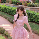 Get trendy with [Rose Candy] Sweet Rose Pink Mini Dress - Dresses available at Peiliee Shop. Grab yours for $36 today!