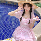 Get trendy with [Rose Candy] Sweet Rose Pink Mini Dress - Dresses available at Peiliee Shop. Grab yours for $36 today!