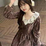 Get trendy with Cocoa Charm Sweet Babydoll Velvet Mini Dress - Dresses available at Peiliee Shop. Grab yours for $36.80 today!