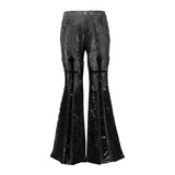 [Blood Supply] Shadow Stalker Gothic Slim Fit Low Waist Flared Pants