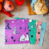 [From Sweden] Eco Friendly Moomin by G&L - Beeswax Wrap "By nightfall" Three-pack