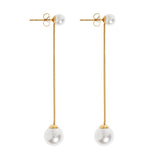 Get trendy with [Timi Of Sweden] Estelle - Pearl Chain Earrings Stainless Steel -  available at Peiliee Shop. Grab yours for $32.50 today!