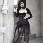 Get trendy with [Blood Supply]Alice Dark Gothic Corset and Lace-up Set (Black) - Clothing available at Peiliee Shop. Grab yours for $18 today!