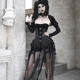 Get trendy with [Blood Supply]Alice Dark Gothic Corset Dress - Clothing available at Peiliee Shop. Grab yours for $18 today!