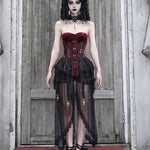 Get trendy with [Blood Supply]Halloween Alice Dark Gothic Corset and Lace-up Set (Red) - Clothing available at Peiliee Shop. Grab yours for $18 today!