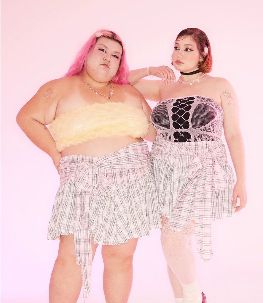 Get trendy with [Curve Beauty]Soft Grunge Egirl Mini Skirt -  available at Peiliee Shop. Grab yours for $38 today!