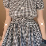 Get trendy with Sweden Warehouse [By Peiliee] Afternoon Tea At Tiffany Gingham Babydoll Mini Dress Lolita 1997 style -  available at Peiliee Shop. Grab yours for $30 today!