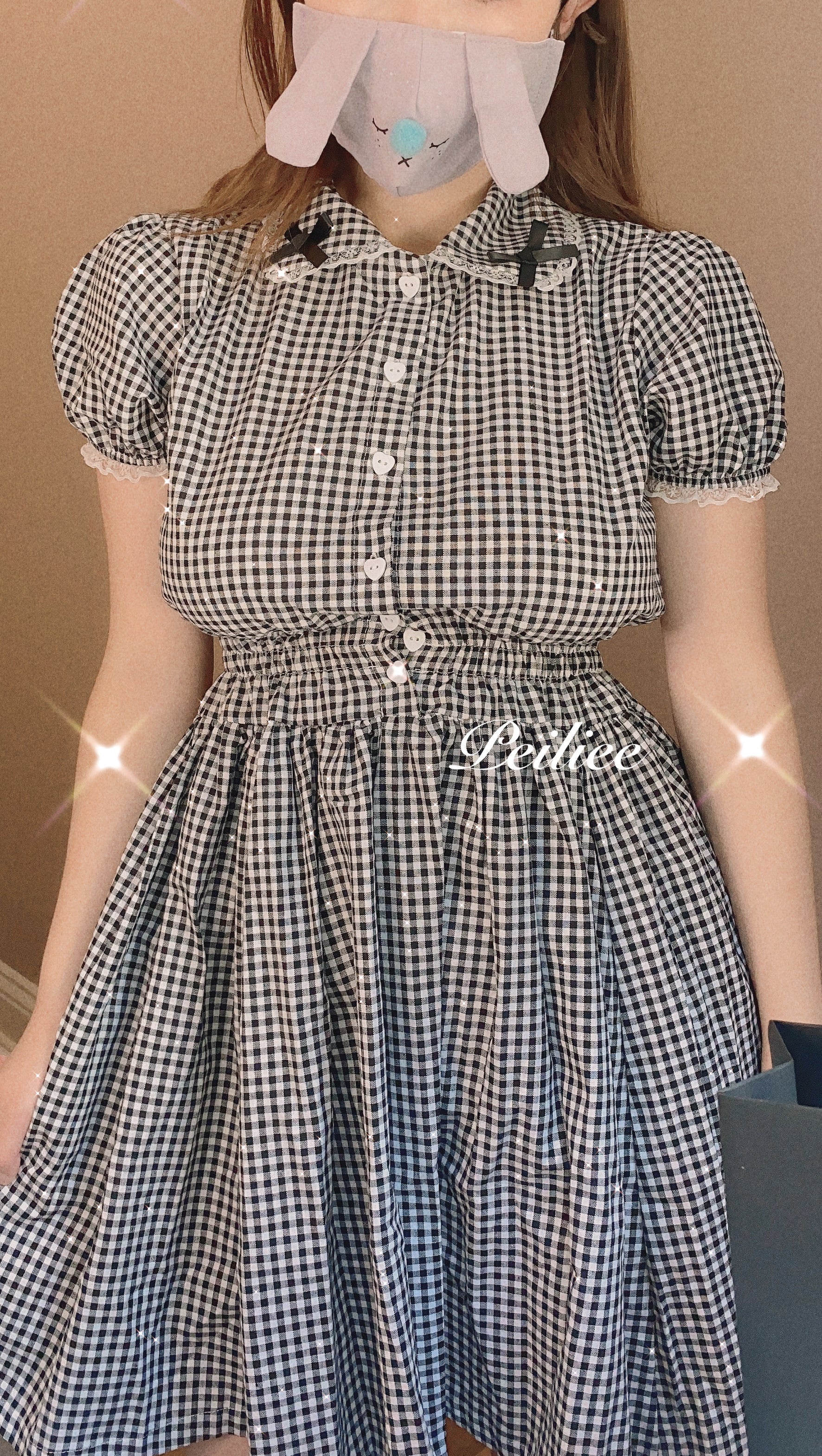 Get trendy with Sweden Warehouse [By Peiliee] Afternoon Tea At Tiffany Gingham Babydoll Mini Dress Lolita 1997 style -  available at Peiliee Shop. Grab yours for $30 today!