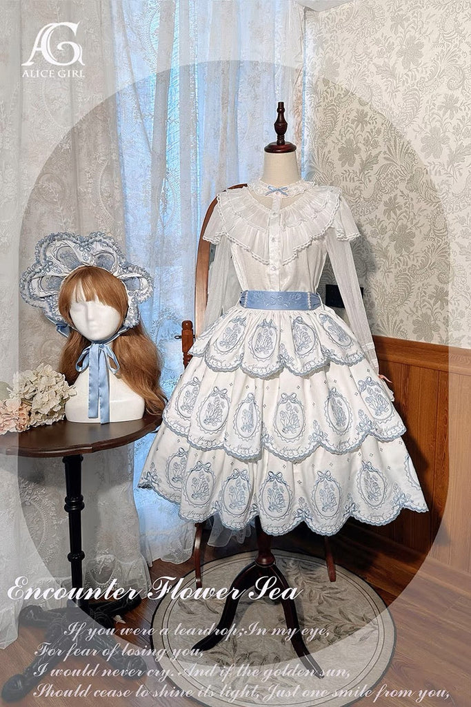 Tulip Embroidery Lolita Dress - Premium  from Alice Girl - Just $37.00! Shop now at Peiliee Shop