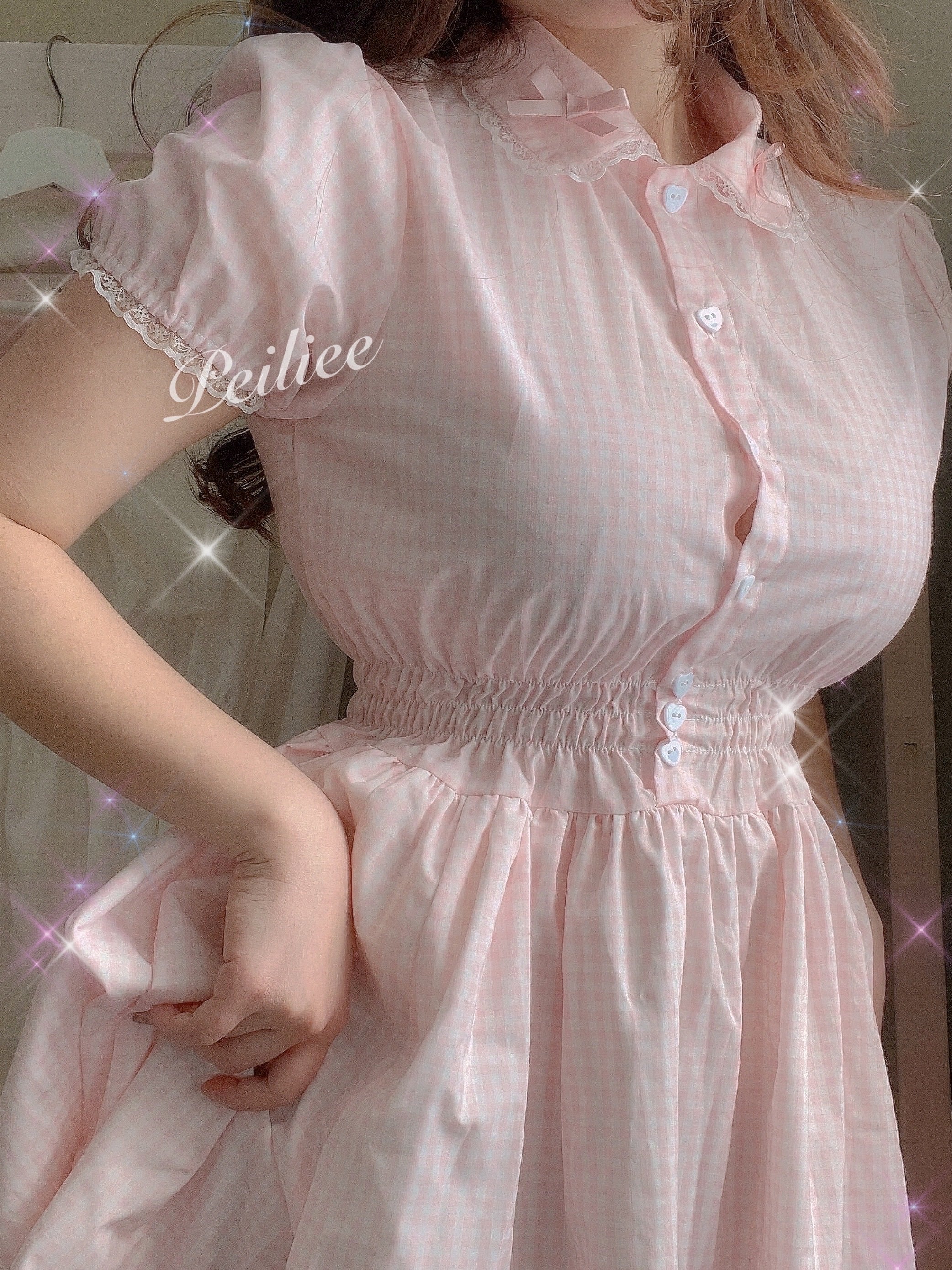 Get trendy with Sweden Warehouse [By Peiliee] Afternoon Tea At Tiffany Gingham Babydoll Mini Dress Lolita 1997 style -  available at Peiliee Shop. Grab yours for $30 today!