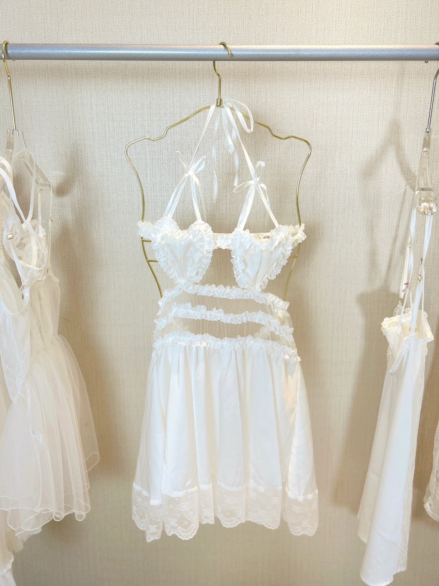 Get trendy with Vendela Rose Angel Heart White Lingerie Dress -  available at Peiliee Shop. Grab yours for $19.90 today!