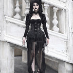 Get trendy with [Blood Supply]Alice Dark Gothic Corset and Lace-up Set (Black) - Clothing available at Peiliee Shop. Grab yours for $18 today!