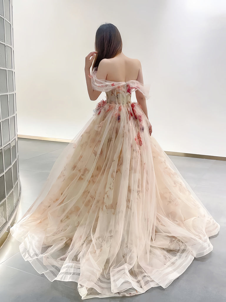 My Majesty the Rose Wedding Dress Floral Gown Midi Dress - Premium  from Peiliee Shop - Just $85.00! Shop now at Peiliee Shop