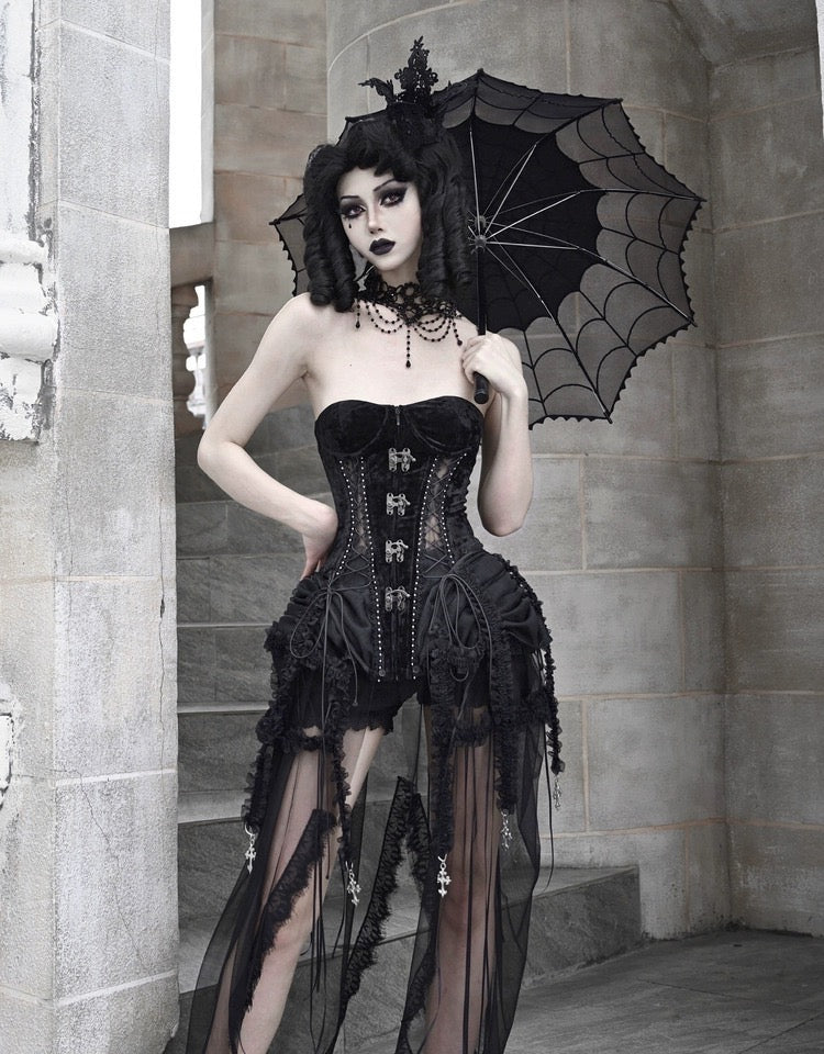 [Blood Supply]Alice Dark Gothic Corset and Lace-up Set - Premium ...