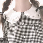 Get trendy with [Anniversary SALE Peiliee Studio] Gingham Babydoll Shirt -  available at Peiliee Shop. Grab yours for $12.50 today!