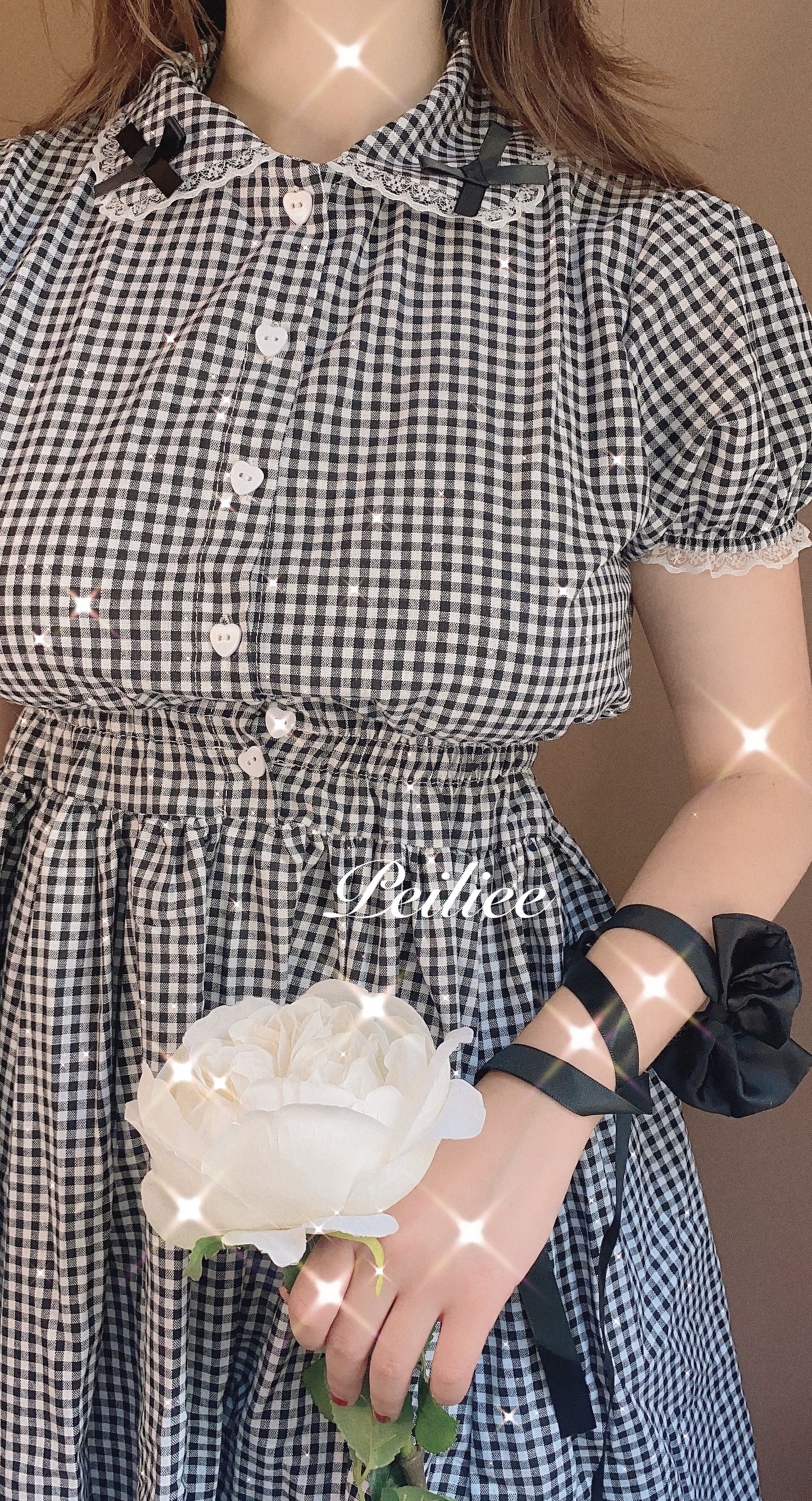 Get trendy with Sweden Warehouse [By Peiliee] Afternoon Tea At Tiffany Gingham Babydoll Mini Dress Lolita 1997 style -  available at Peiliee Shop. Grab yours for $30 today!