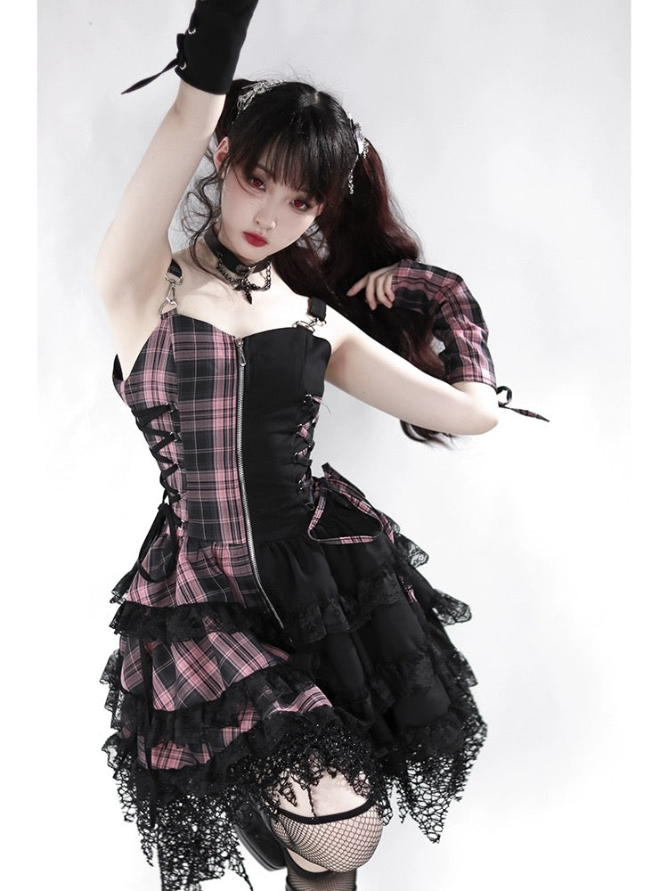 [Damngirl]Sweet Lolita Puffy Two-Tone Dress - Premium  from Damngirl - Just $75.00! Shop now at Peiliee Shop