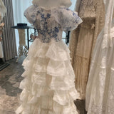 Get trendy with [Haute couture] La Fille De Porcelaine Wedding Dress New Vintage Dress Handmade By Ankin -  available at Peiliee Shop. Grab yours for $499 today!