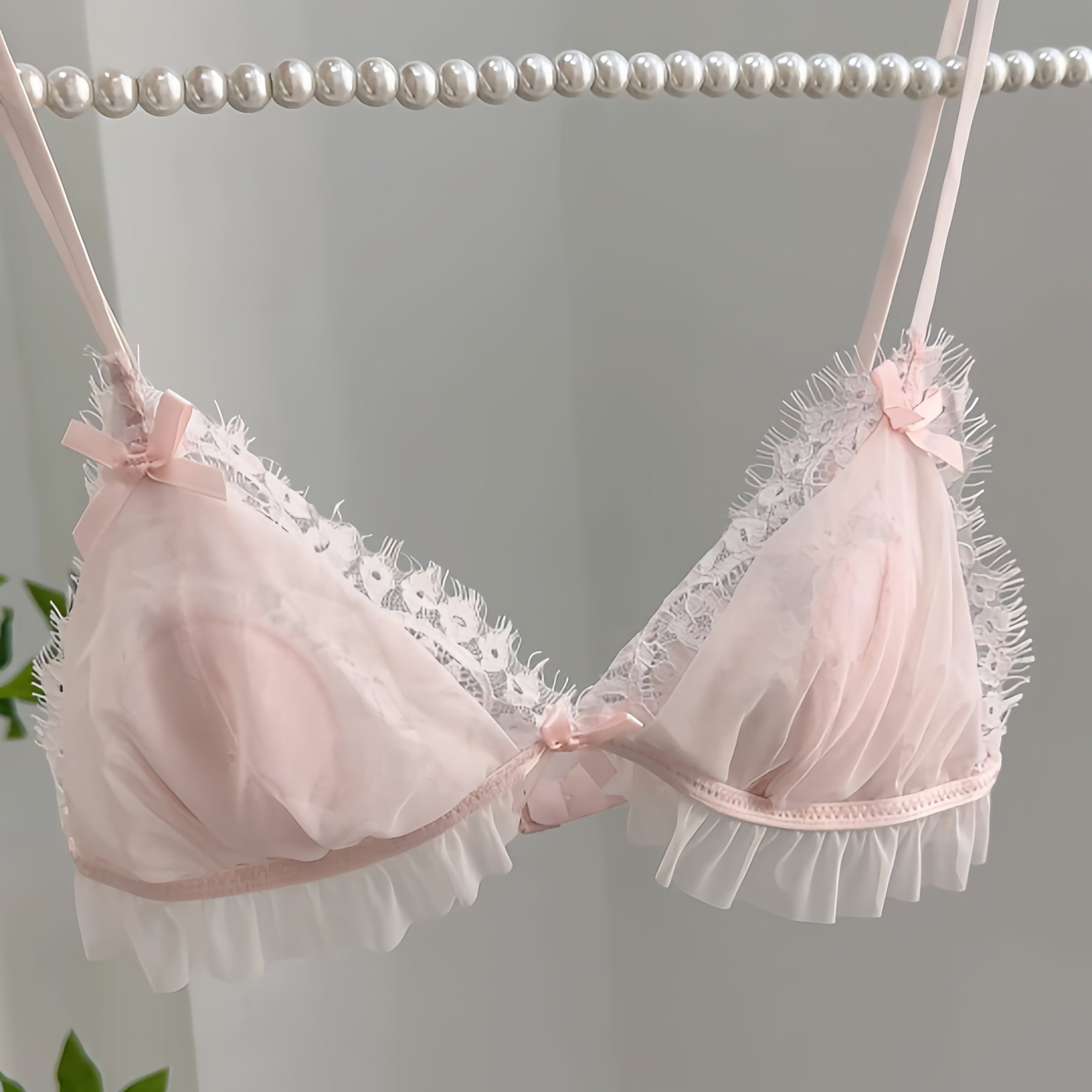 Get trendy with Angelic Soft Petals Lingerie Bralette Set -  available at Peiliee Shop. Grab yours for $16.80 today!