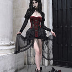 Get trendy with [Blood Supply]Halloween Alice Dark Gothic Corset and Lace-up Set (Red) - Clothing available at Peiliee Shop. Grab yours for $18 today!