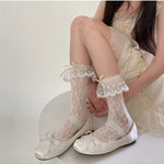 Get trendy with Lace Babydoll Below-knee Socks -  available at Peiliee Shop. Grab yours for $6.50 today!