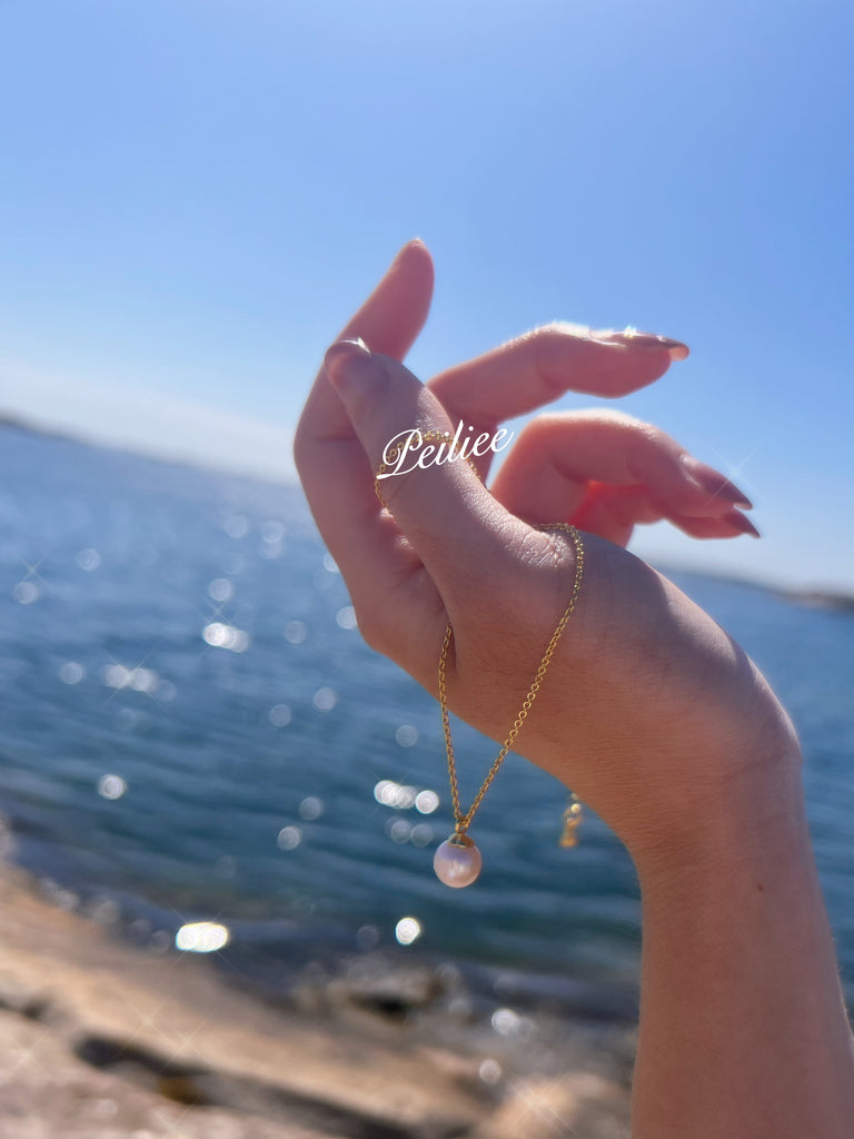 [18k Gold] Lost By The Sea Fresh Water Pearl Necklace - Premium  from Peiliee Pearl Studio - Just $19.90! Shop now at Peiliee Shop