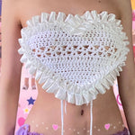 Get trendy with [Customized Handmade] Dolly Hearts Handmade heart shaped knitting top by windoii -  available at Peiliee Shop. Grab yours for $45 today!