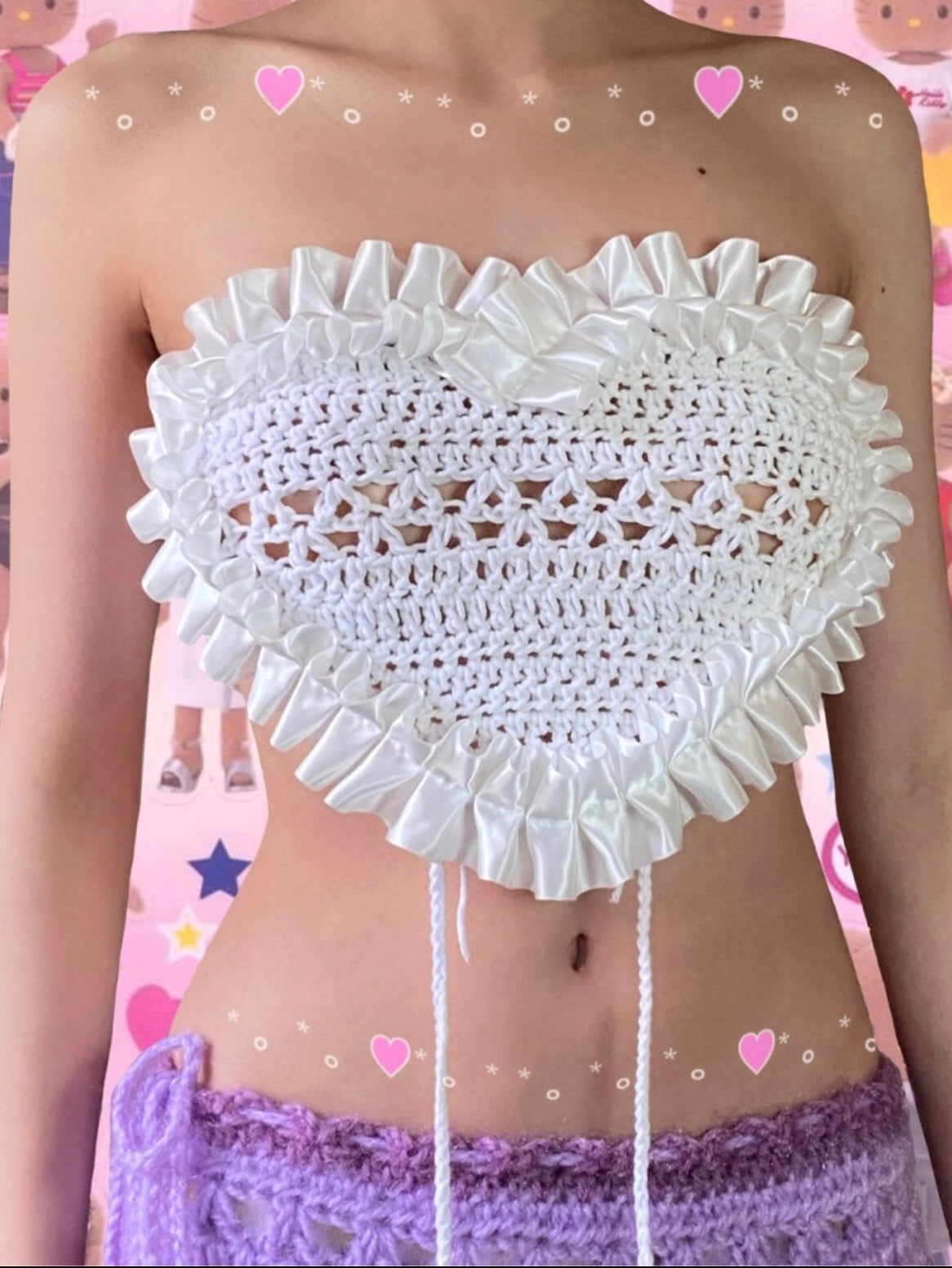 Get trendy with [Customized Handmade] Dolly Hearts Handmade heart shaped knitting top by windoii -  available at Peiliee Shop. Grab yours for $45 today!