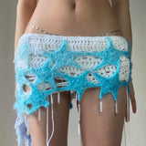 Get trendy with [Customized Handmade] You are the night, you are the light. Handmade knitted crop top skirt set -  available at Peiliee Shop. Grab yours for $39.90 today!