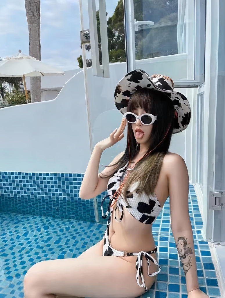 Get trendy with Dolly Cow Girl Bikini Set -  available at Peiliee Shop. Grab yours for $18 today!