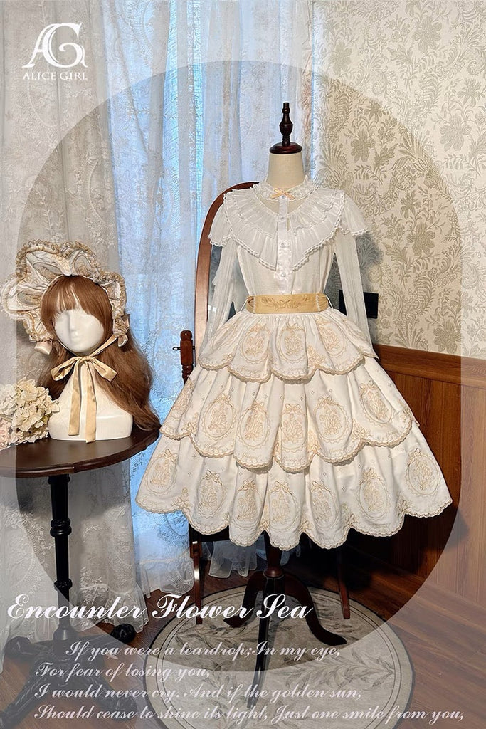Tulip Embroidery Lolita Dress - Premium  from Alice Girl - Just $37.00! Shop now at Peiliee Shop