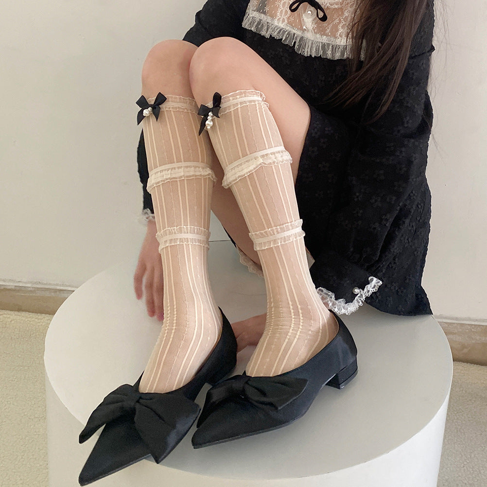 Get trendy with Princess Babydoll Below-knee Socks -  available at Peiliee Shop. Grab yours for $8.80 today!