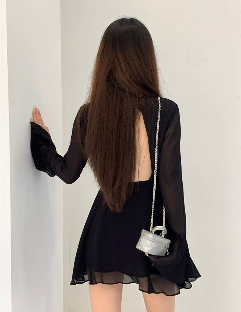 Captivating Black Ethereal Backless Dress - Premium Dress from Mummy Cat - Just $52.00! Shop now at Peiliee Shop